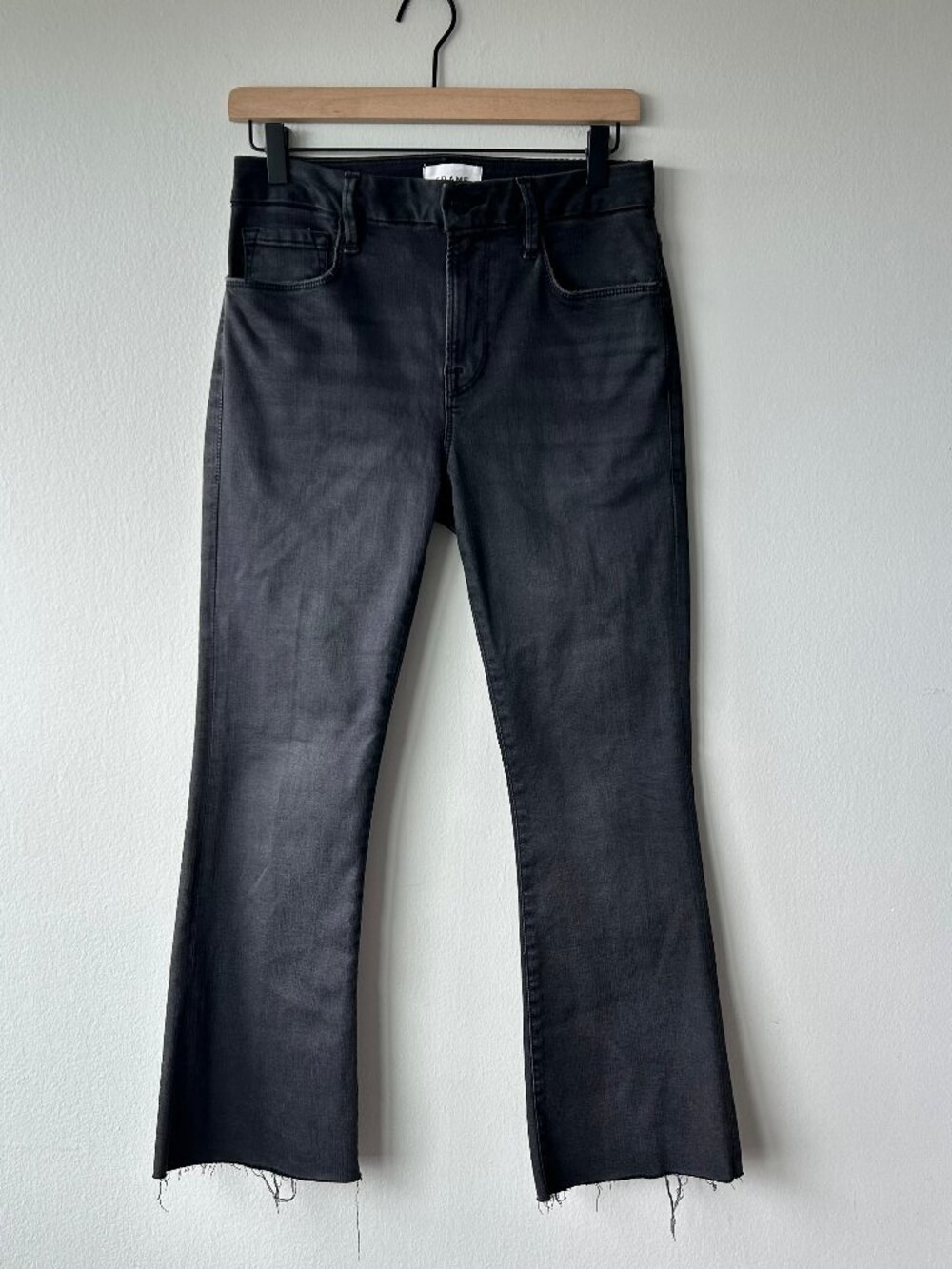 FRAME Le Crop Mini Boot High-Rise Bootcut Cropped Gray Size 28 - Picture 2 of 12